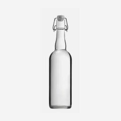Bügelbierflasche 750ml, Weißglas, Mdg.: Bügel