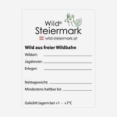 Etikette 60x80mm, "Wilde Steiermark"
