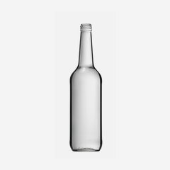 Gradhalsflasche 700ml, Weißglas, Mdg.: PP28