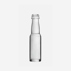 Likörflasche 20ml, Weißglas, rund, Mdg.: PP18