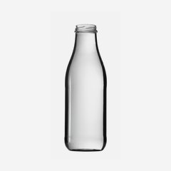 Milchflasche 1000ml, Weißglas, Mdg.: TO48