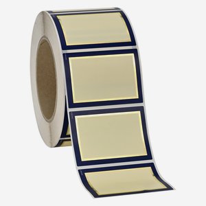 Etikettenserie CLASSIC, 50x70mm, blau + HP gold