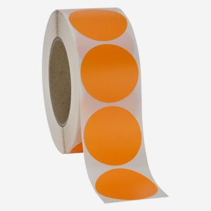 Etikette, ø 52 mm, orange, rund