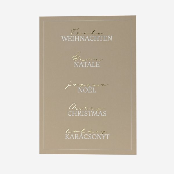 Grußkarte, Weihnachten "mehrsprachig", A6 Format