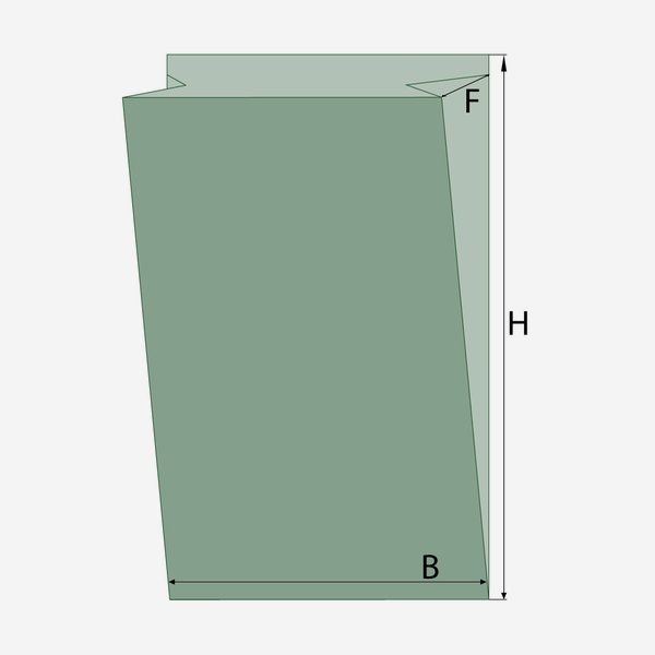 Seitenfaltensack, Pergamentersatz, weiß,180/70/425