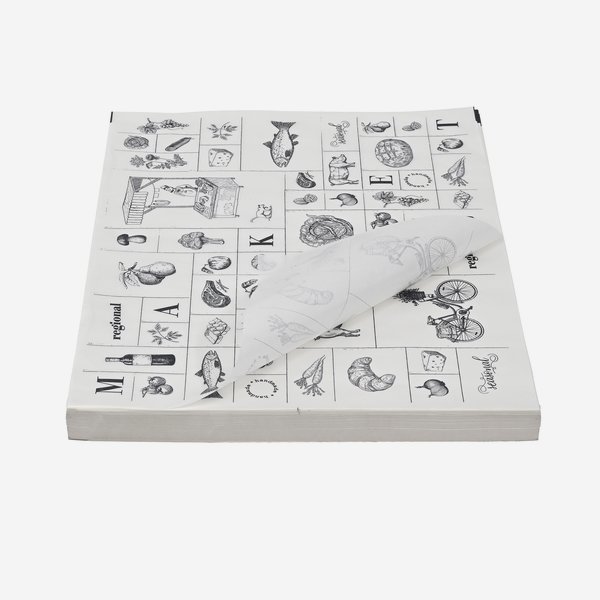 Fettpapier "Markt", 1/4 Bogen, 370 x 500mm