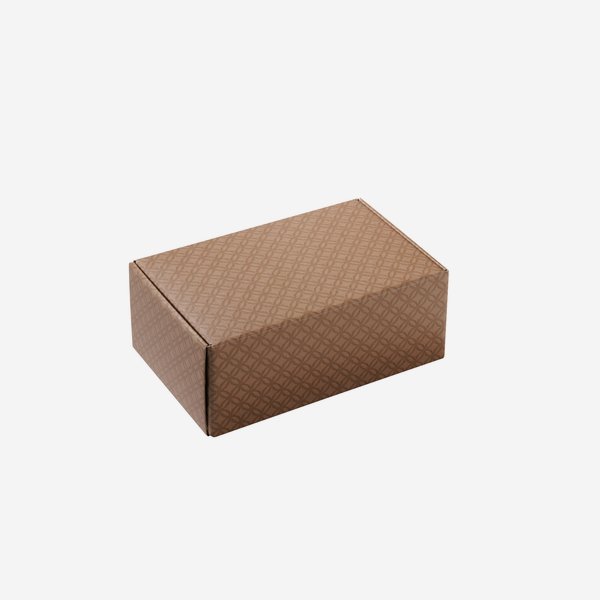Geschenkkarton braun mit Struktur, 250/160/100