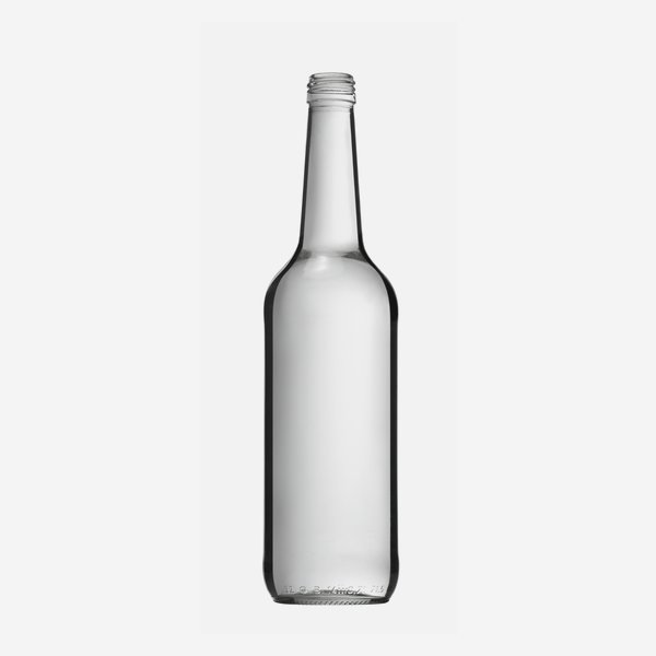 Gradhalsflasche 700ml, Weißglas, Mdg.: PP28